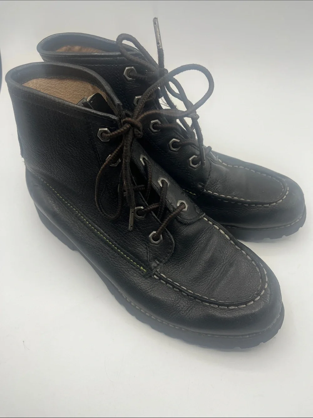 Frye Black Leather Kids Lace-Up Chukka  Boots